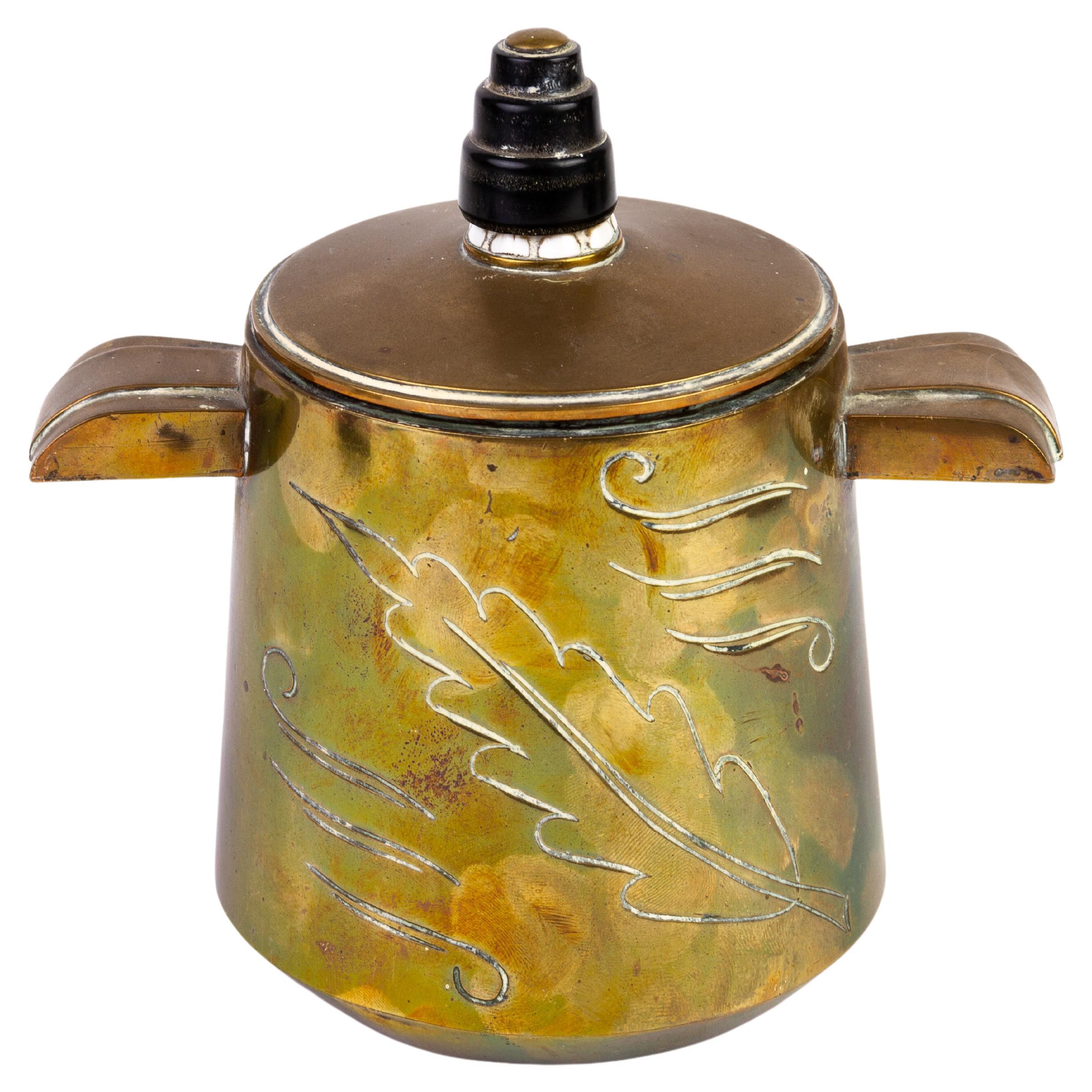 Arts & Crafts Brass Tobacco Jar