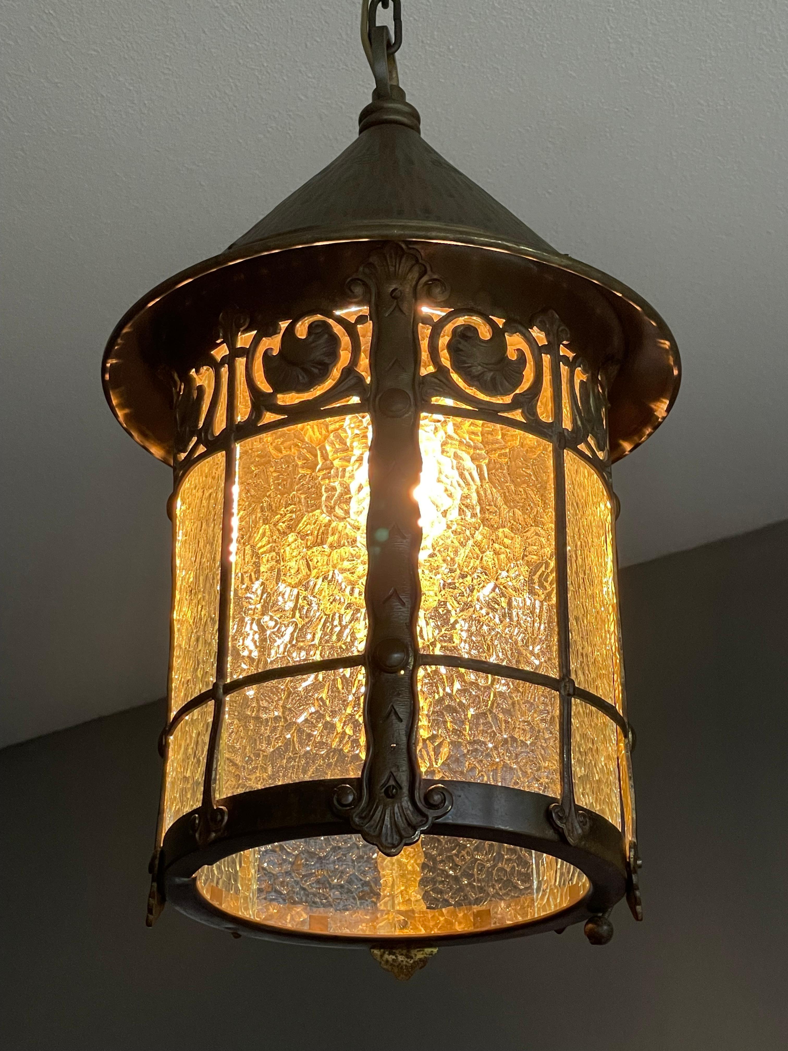 Impressive and finer quality craftsmanship light fixture. 

If you are a collector of rare and all-handcrafted art and antiques then this sizable and one of a kind pendant could be flying your way soon. With antique light fixtures being one of our
