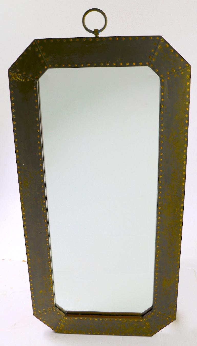 Arts & Crafts Brutalist Copper Framed Mirror In Good Condition In New York, NY
