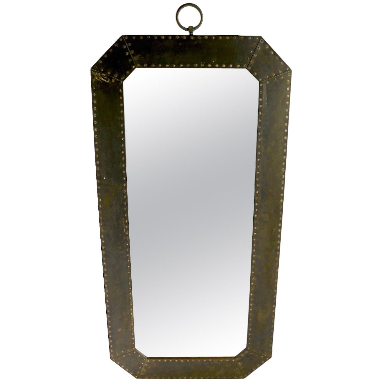 Arts & Crafts Brutalist Copper Framed Mirror