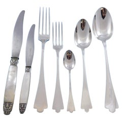Arts & Crafts by Albert & Andre Calle French 950 Silver Flatware Set Service