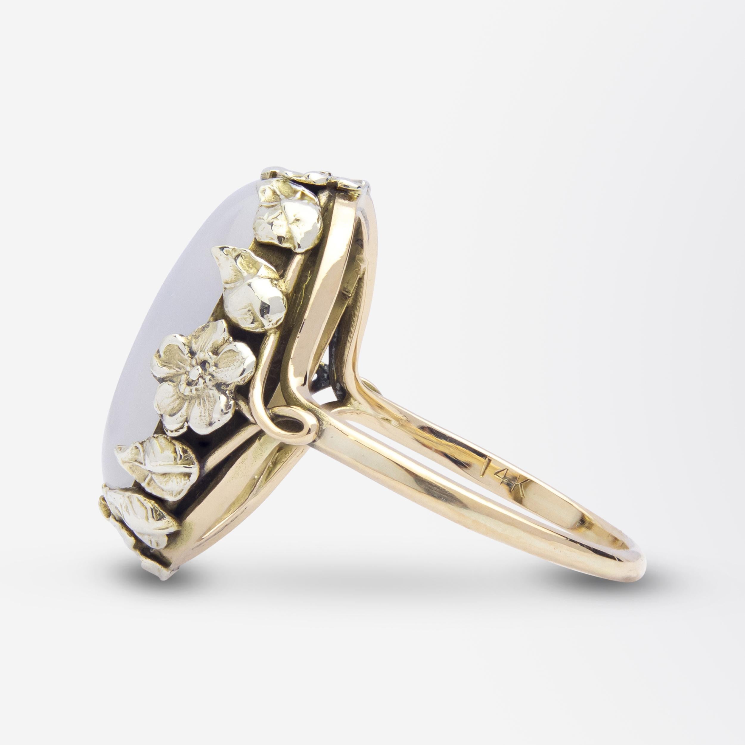 Arts & Crafts Cabochon Moonstone Ring In Good Condition For Sale In Brisbane City, QLD
