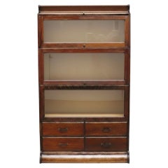 Arts & Crafts Camden Cabinet Co. Oak 5-Stack & 4-Drawer Barrister Bookcase c1920