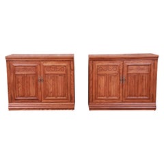 Cómoda Ethan Allen Arts & Crafts de roble tallado, recién acabada