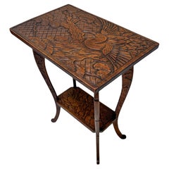 Arts & Crafts Carved Side Table by Liberty of London, 1905