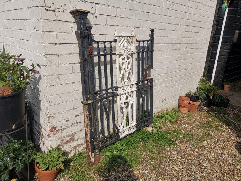 Arts and Crafts Cast Iron Gate with its Original Side Post All with