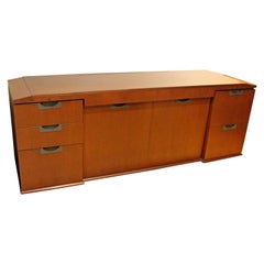 Vintage Arts & Crafts Cherry Office Sideboard Credenza Cabinet Frank Lloyd Wright Style
