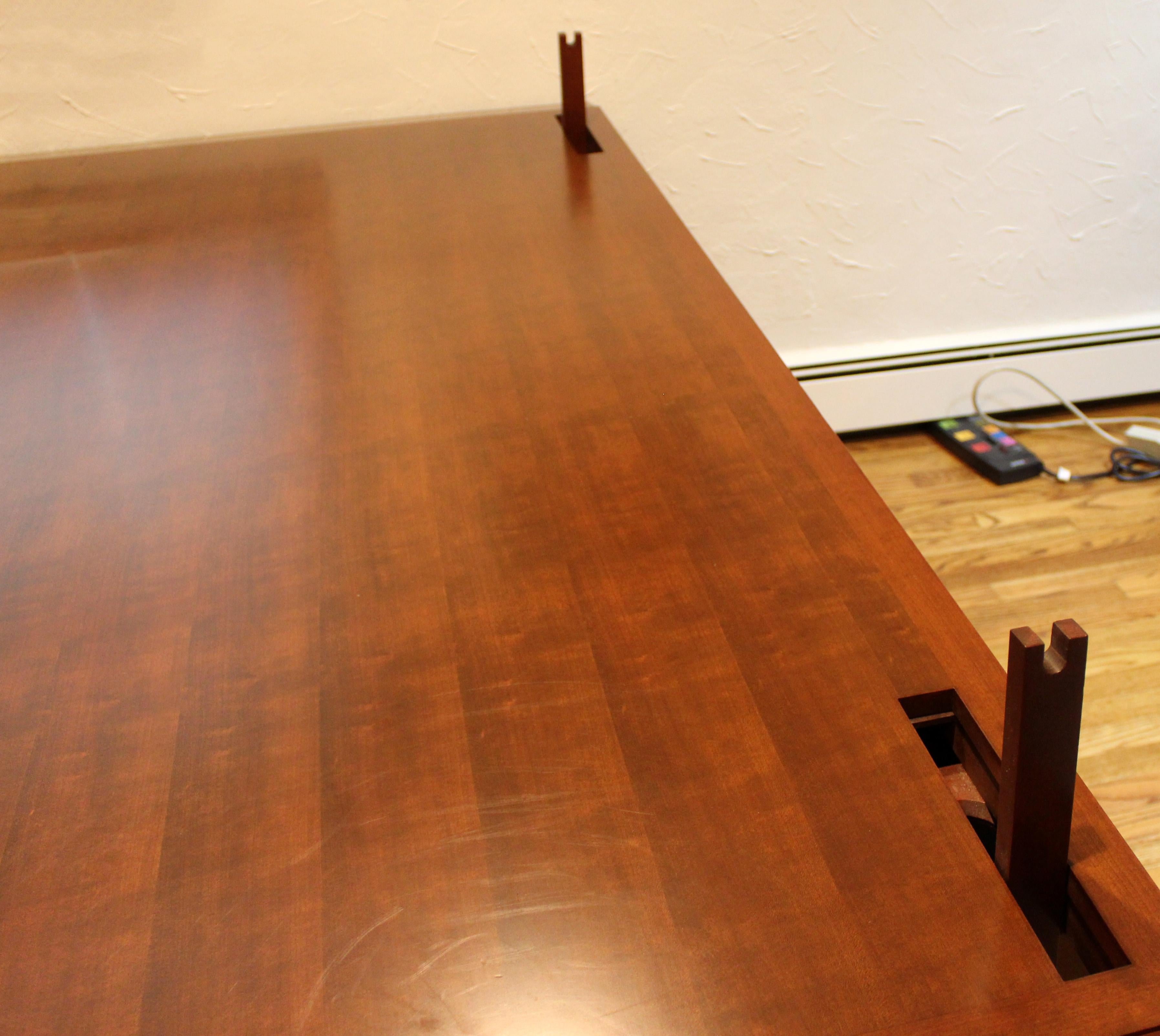 20th Century Arts & Crafts Cherry Wood Executive Desk Crofton Intl Frank Lloyd Wright Style