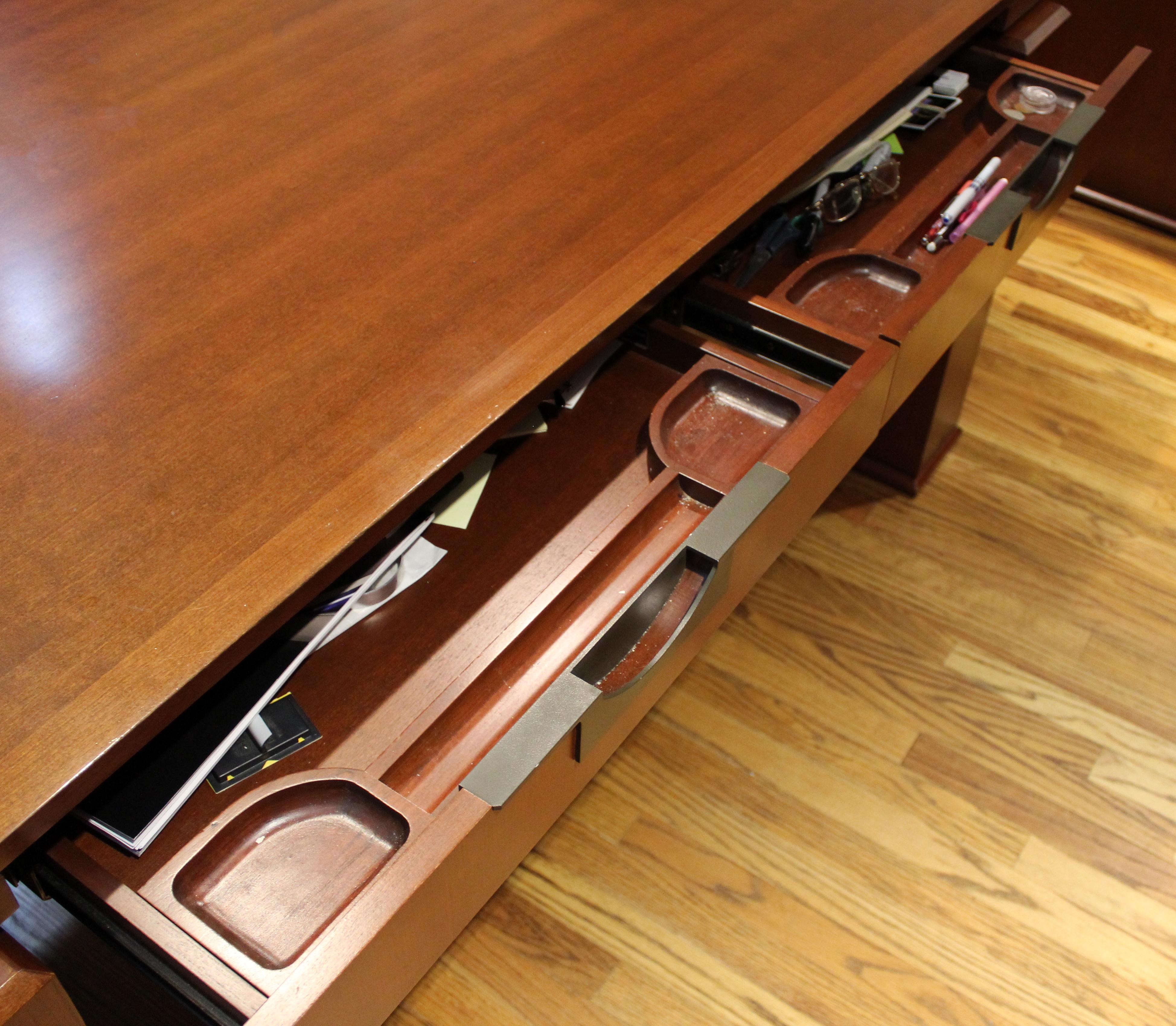 Arts & Crafts Cherry Wood Executive Desk Crofton Intl Frank Lloyd Wright Style 2