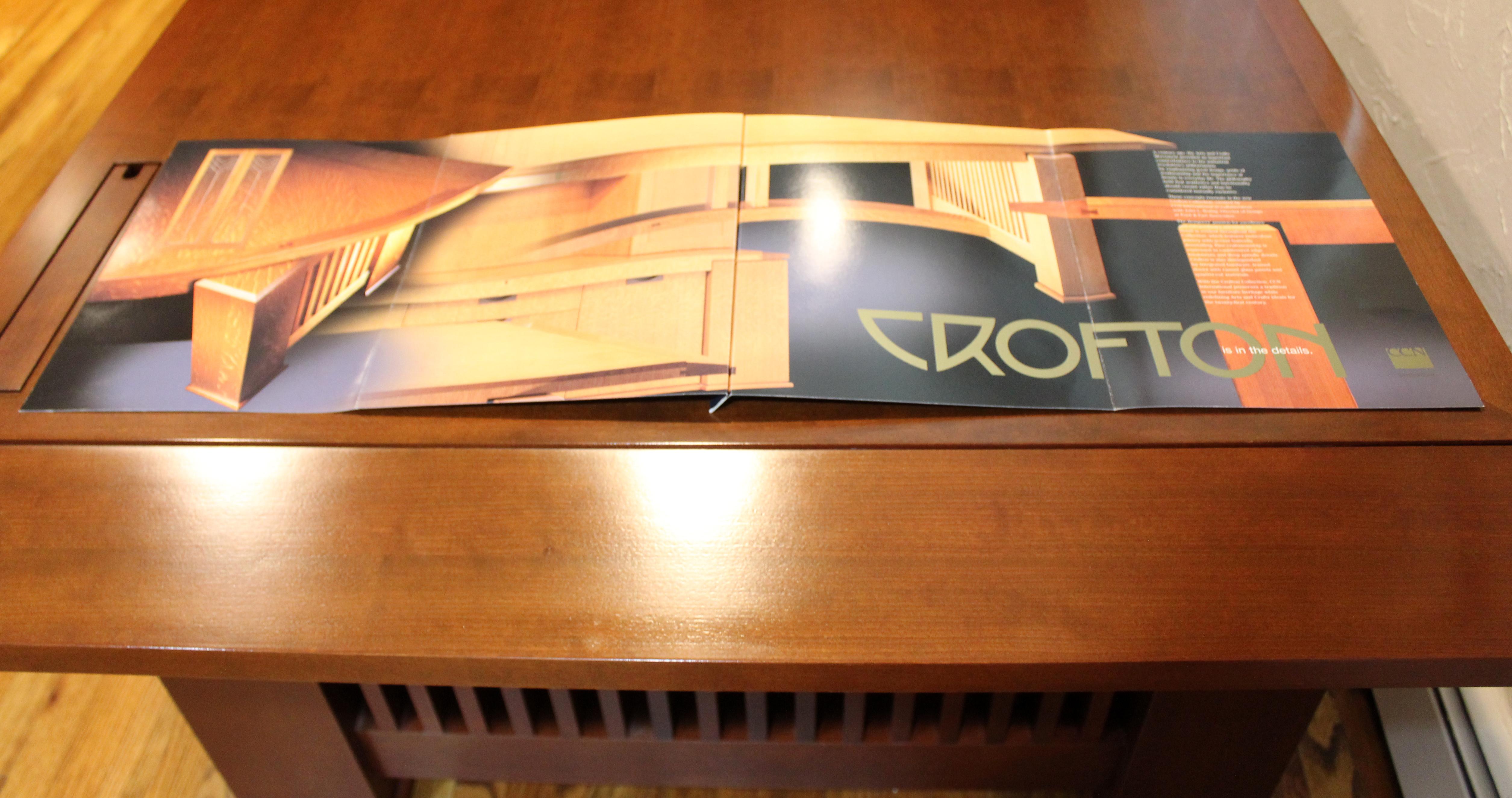 Arts & Crafts Cherry Wood Executive Desk Crofton Intl Frank Lloyd Wright Style 3