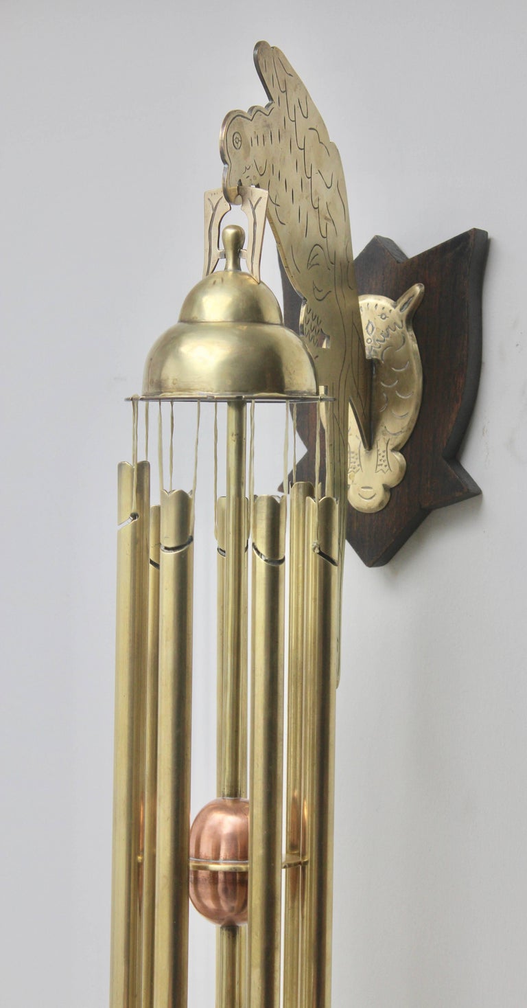 Arts and Crafts Chime Tubular Bells, Brass Wall Mounted Dinner Gong