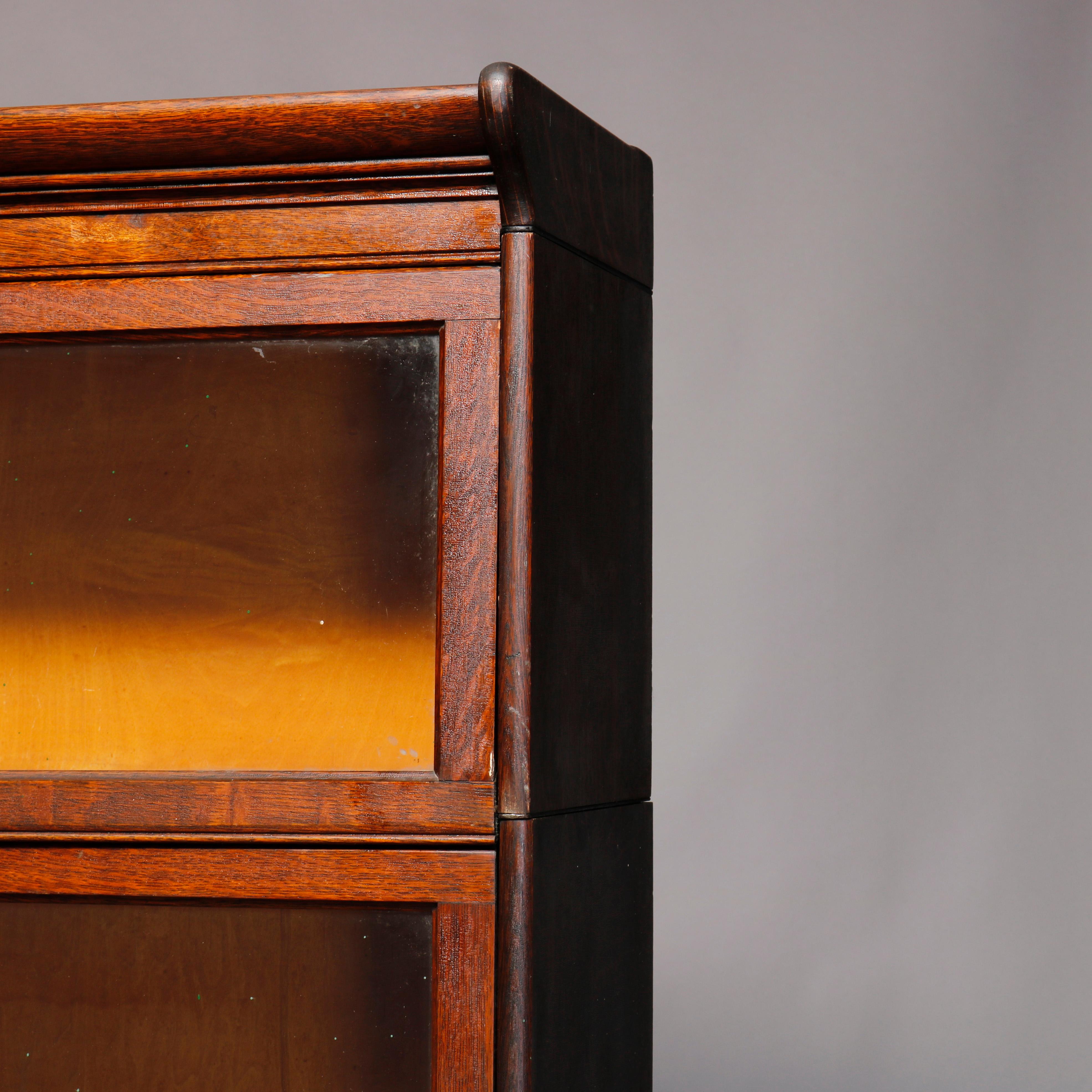 Arts and Crafts Arts & Crafts Claw Foot Mission Oak Barrister Bookcase by Gunn, circa 1910