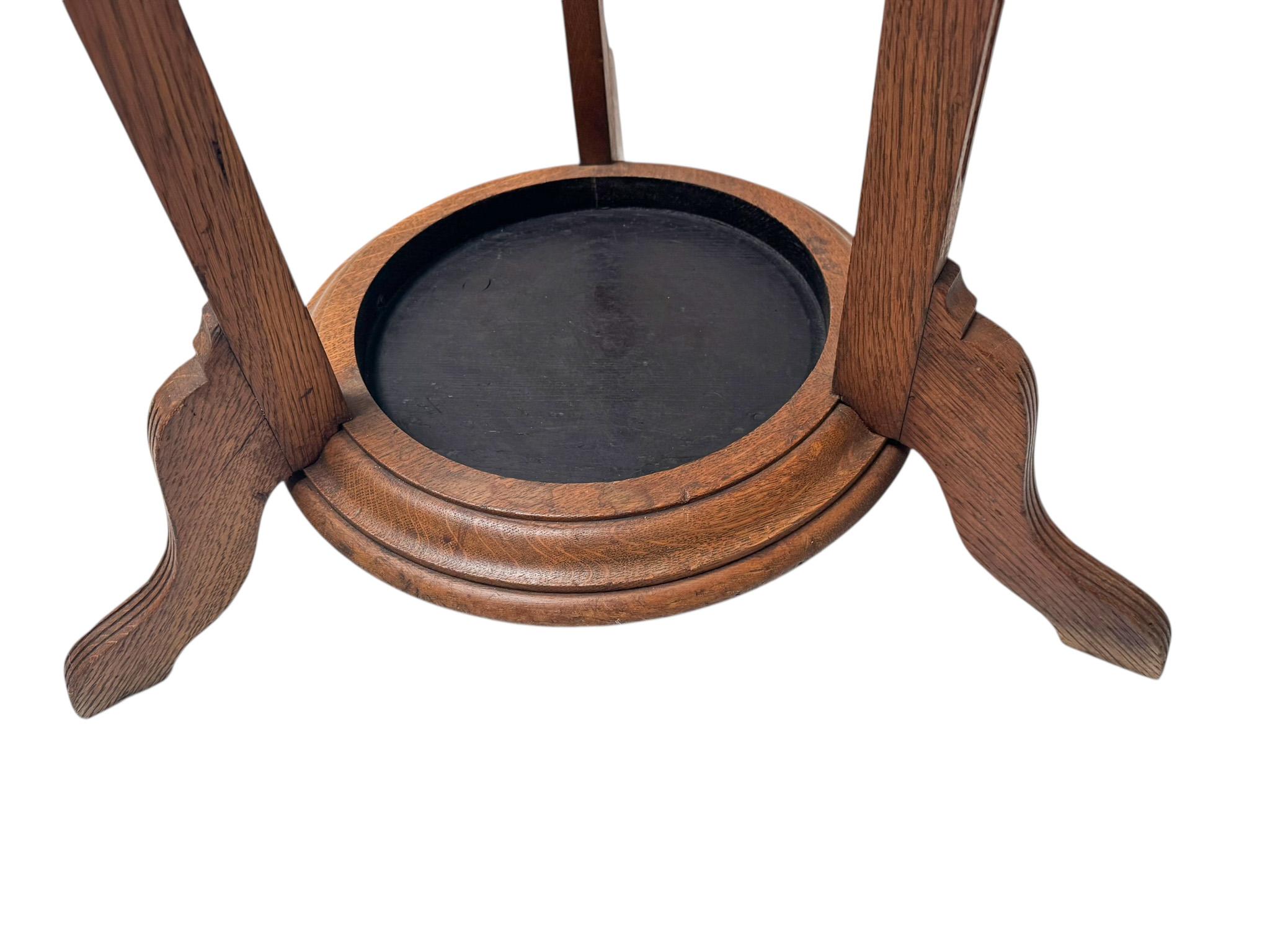 Early 20th Century Arts & Crafts Coat Stand or Porte Manteau with Rotating Top, 1900s For Sale