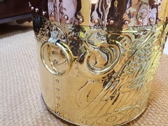 Arts & Crafts Copper and Brass Log Bin