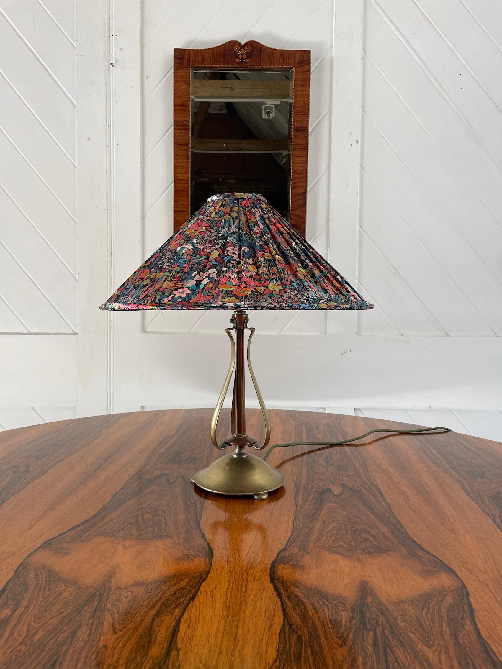 English Arts & Crafts Copper and Brass Table Lamp For Sale