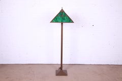 Arts & Crafts Copper and Slag Glass Floor Lamp