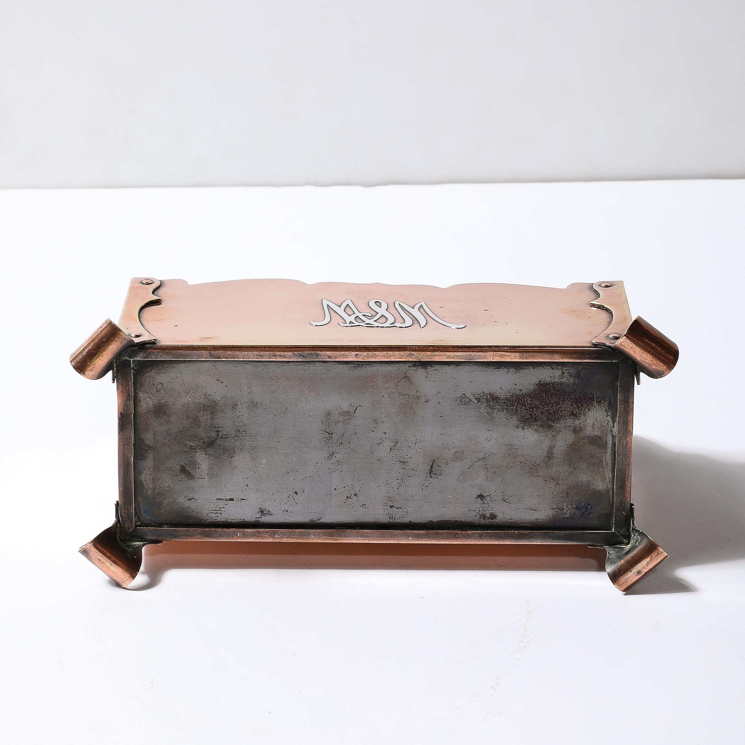 Arts & Crafts Copper and Sterling Silver Letter Holder For Sale 4