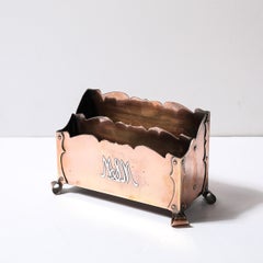 Arts & Crafts Copper and Sterling Silver Letter Holder