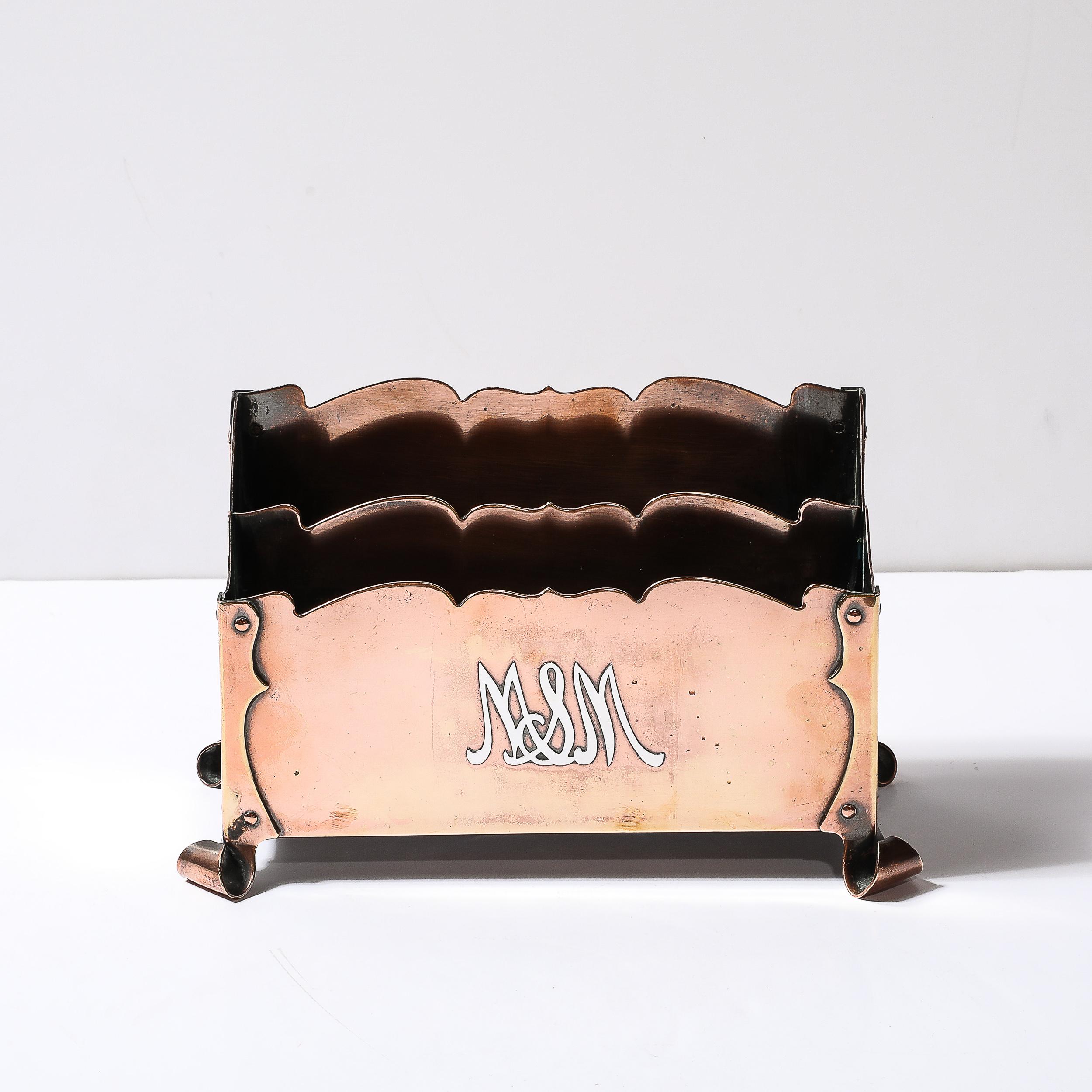 Arts and Crafts Arts & Crafts Copper and Sterling Silver Letter Holder For Sale