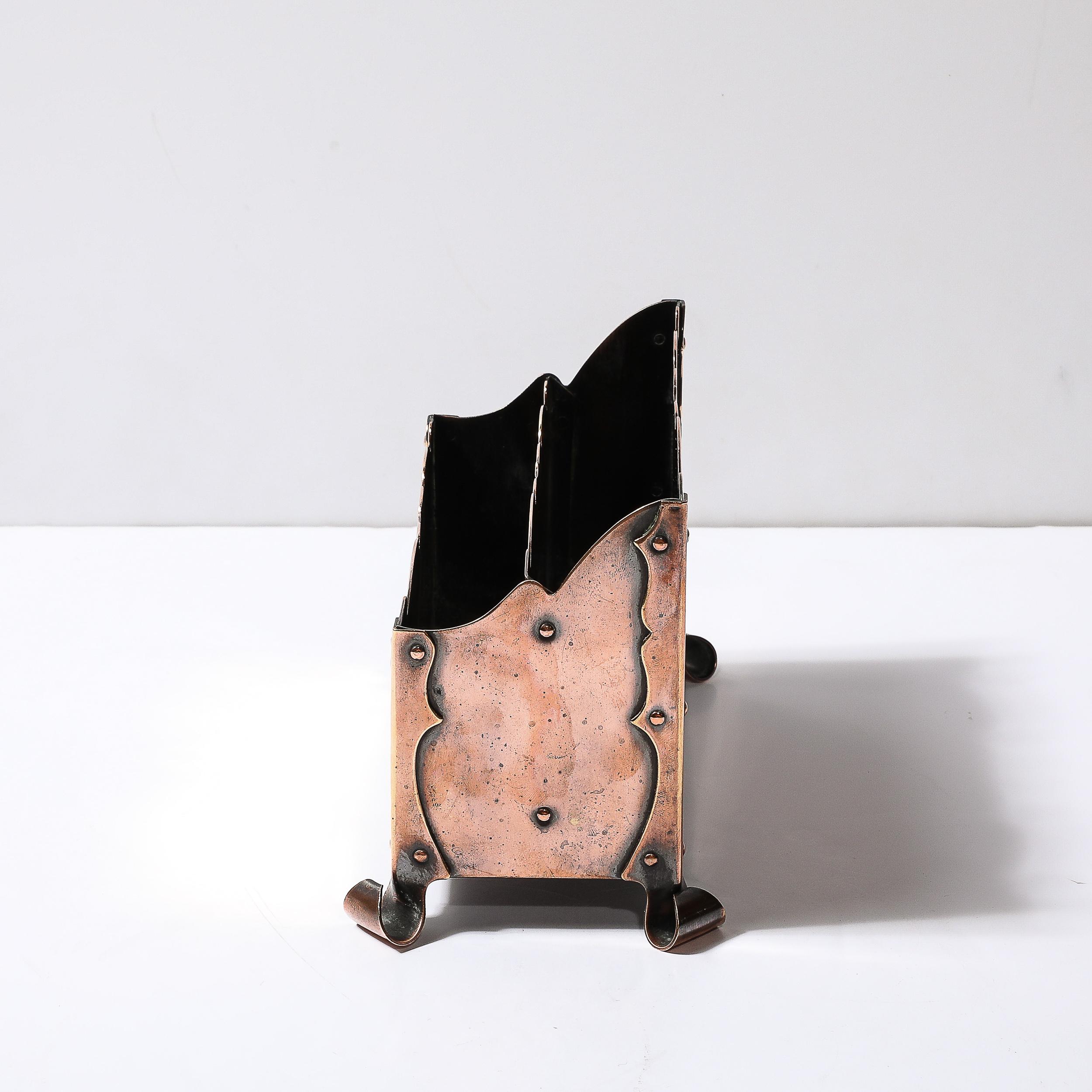 Arts & Crafts Copper and Sterling Silver Letter Holder In Good Condition For Sale In New York, NY