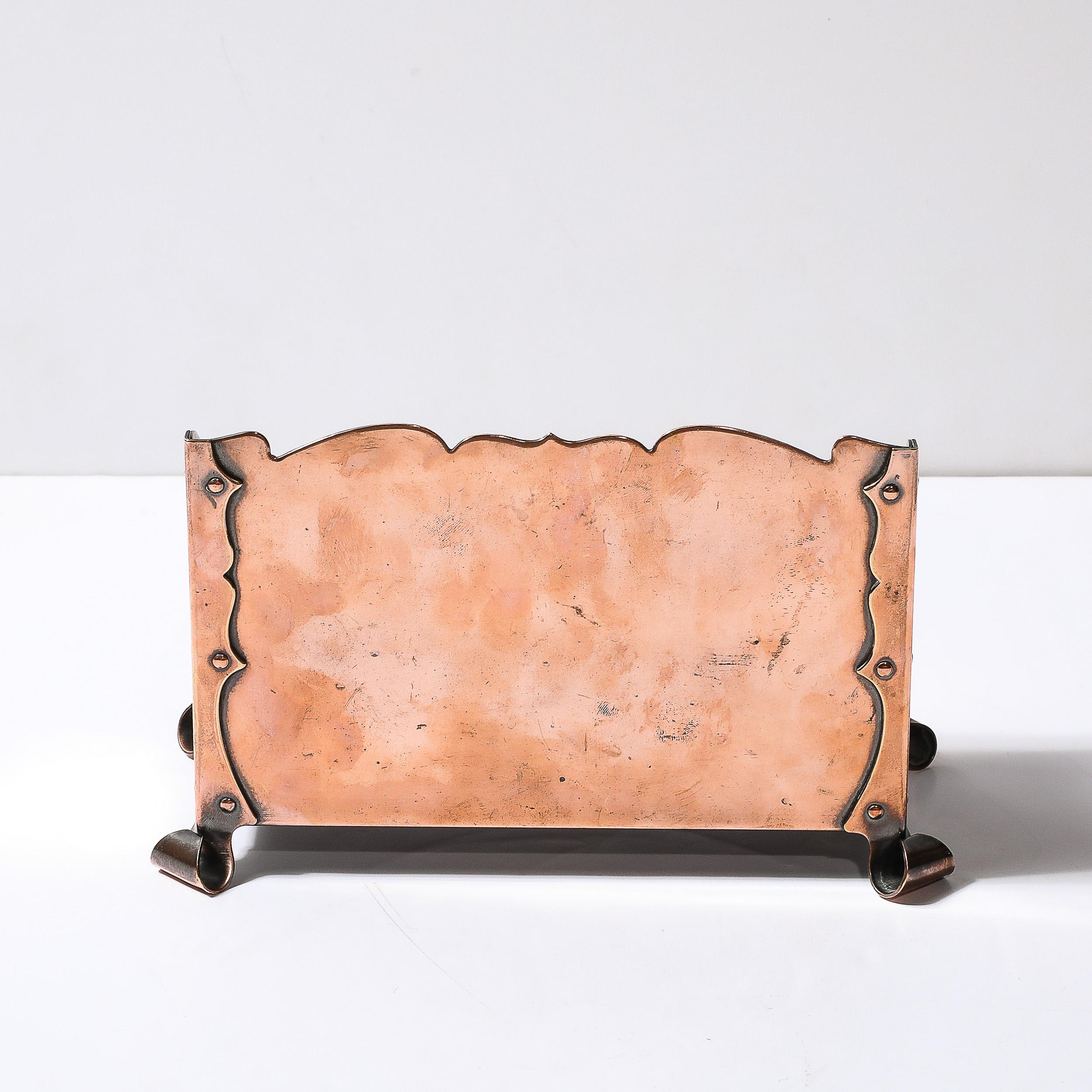 Early 20th Century Arts & Crafts Copper and Sterling Silver Letter Holder For Sale