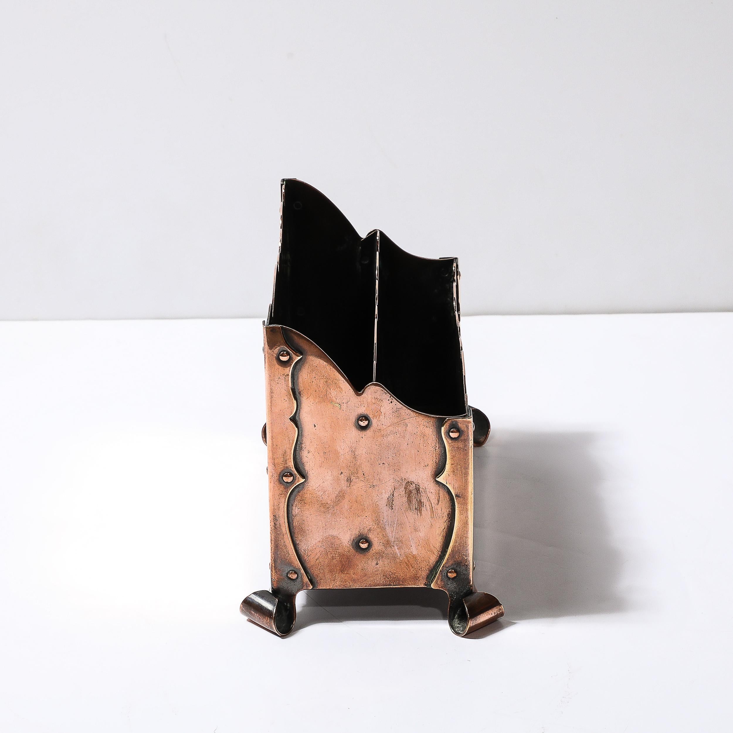 Arts & Crafts Copper and Sterling Silver Letter Holder For Sale 1