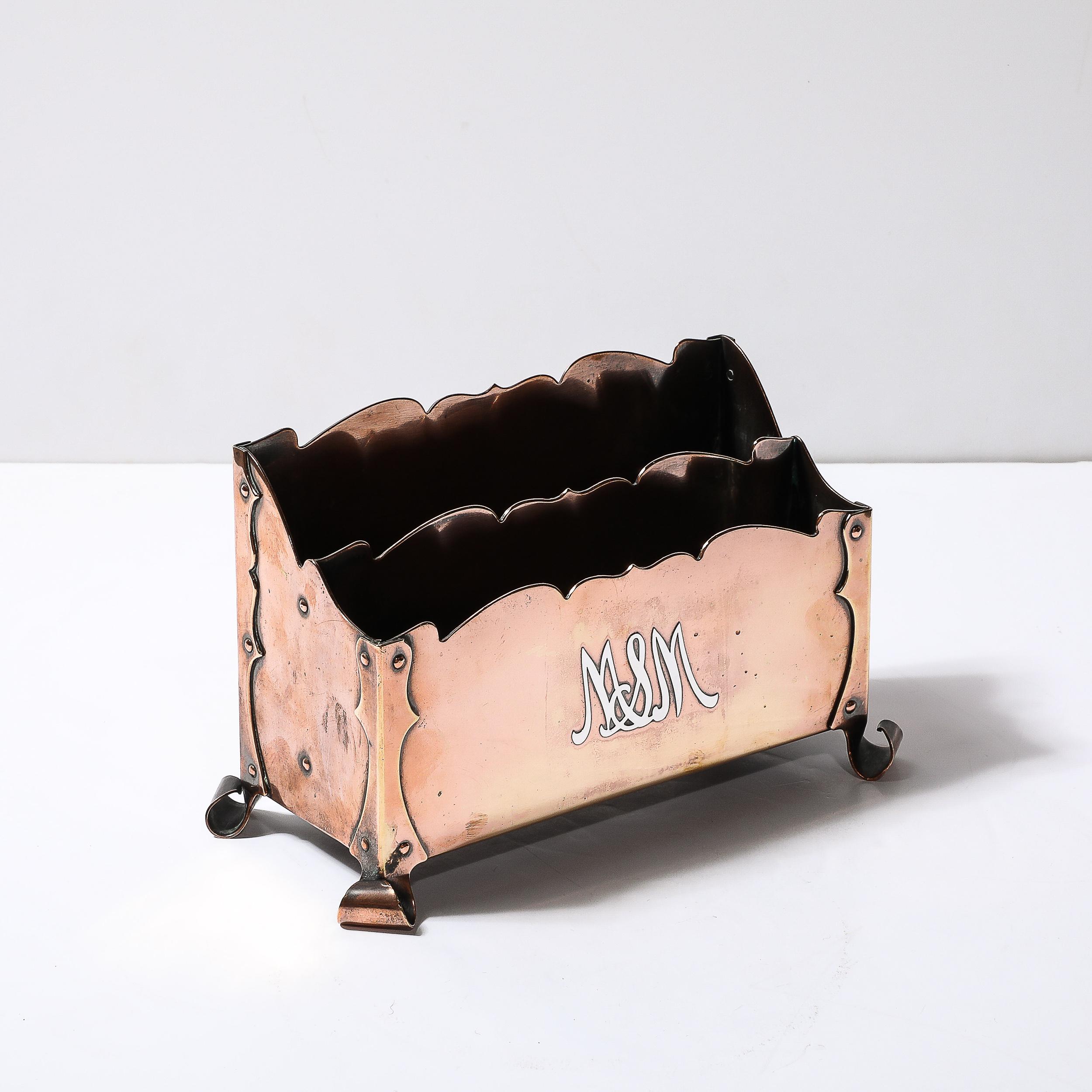 Arts & Crafts Copper and Sterling Silver Letter Holder For Sale 2