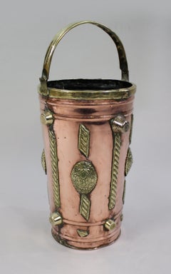 Arts & Crafts Copper & Brass Umbrella Stand, circa 1900