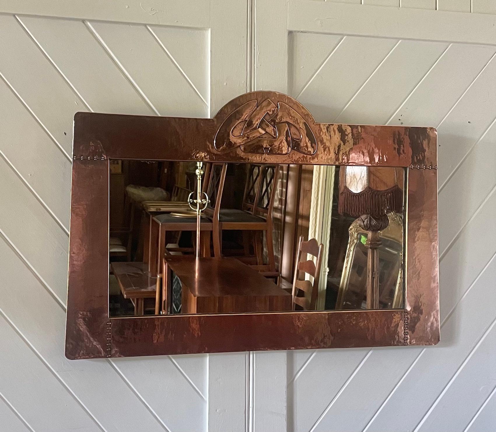 Arts and Crafts Arts & Crafts Copper Framed Mirror by Archibald Knox for Liberty & Co