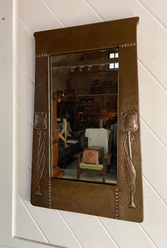 Arts & Crafts Copper Framed Mirror By Liberty & Co