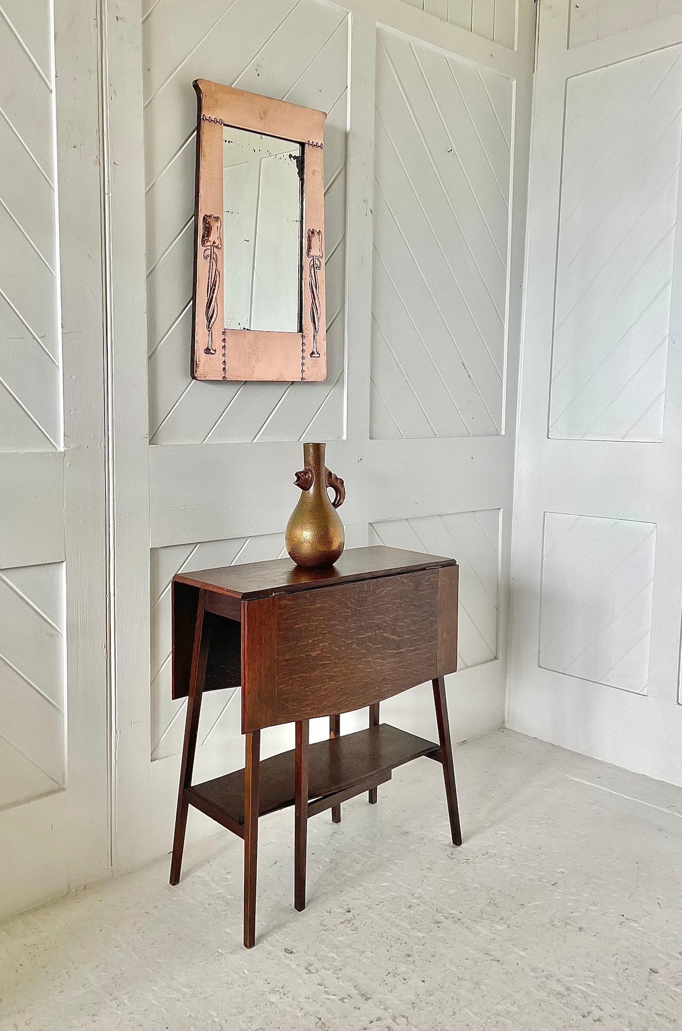 English Arts & Crafts Copper Framed Mirror By Liberty & Co