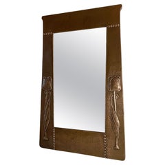 Arts & Crafts Copper Framed Mirror By Liberty & Co