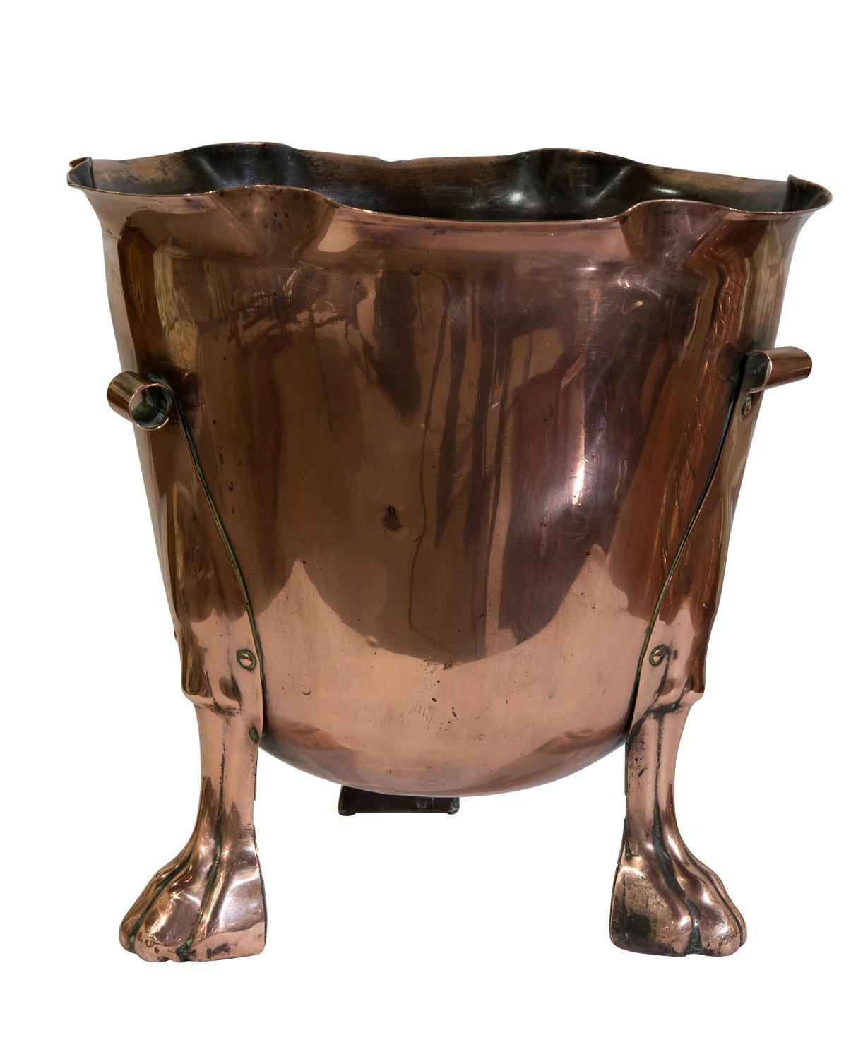 Arts & Crafts copper jardinière or planter. Reg. design 403904

circa 1900.