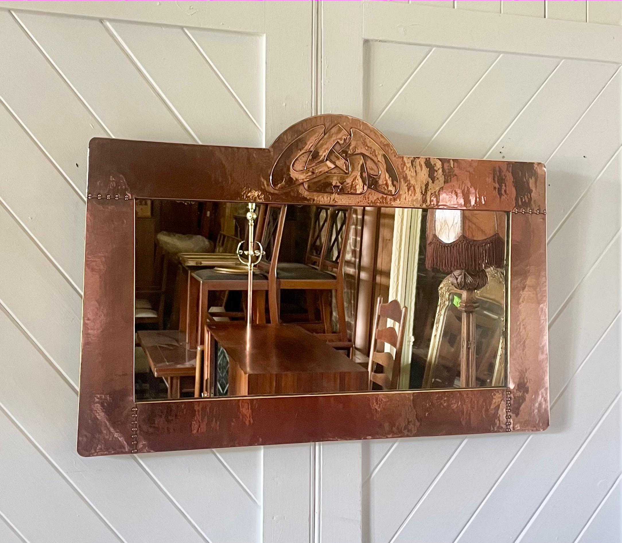 Arts and Crafts Arts & Crafts Copper Mirror With Celtic Knot Design by Archibald Knox
