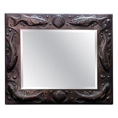 Arts & Crafts Copper Newlyn Framed Mirror