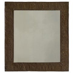 Arts & Crafts Copper Repoussé Mirror
