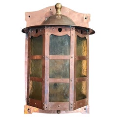 Arts & Crafts Copper Wall Light Lantern by Birmingham Guild of Handicrafts