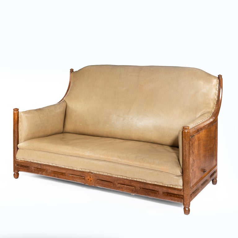 Arts and Crafts Cotswold School Brown Oak TwoSeat Sofa at 1stDibs