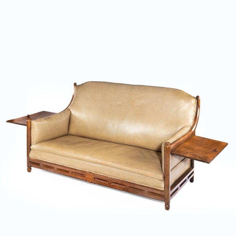 Arts and Crafts Cotswold School Brown Oak TwoSeat Sofa at 1stDibs