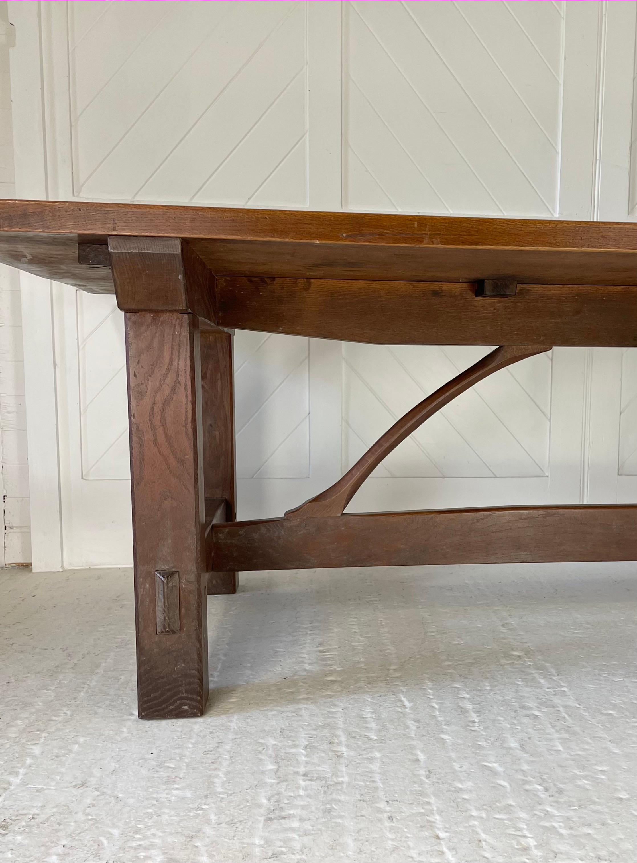 Arts and Crafts Arts & Crafts Important Cotswold School Oak Refectory Table For Sale