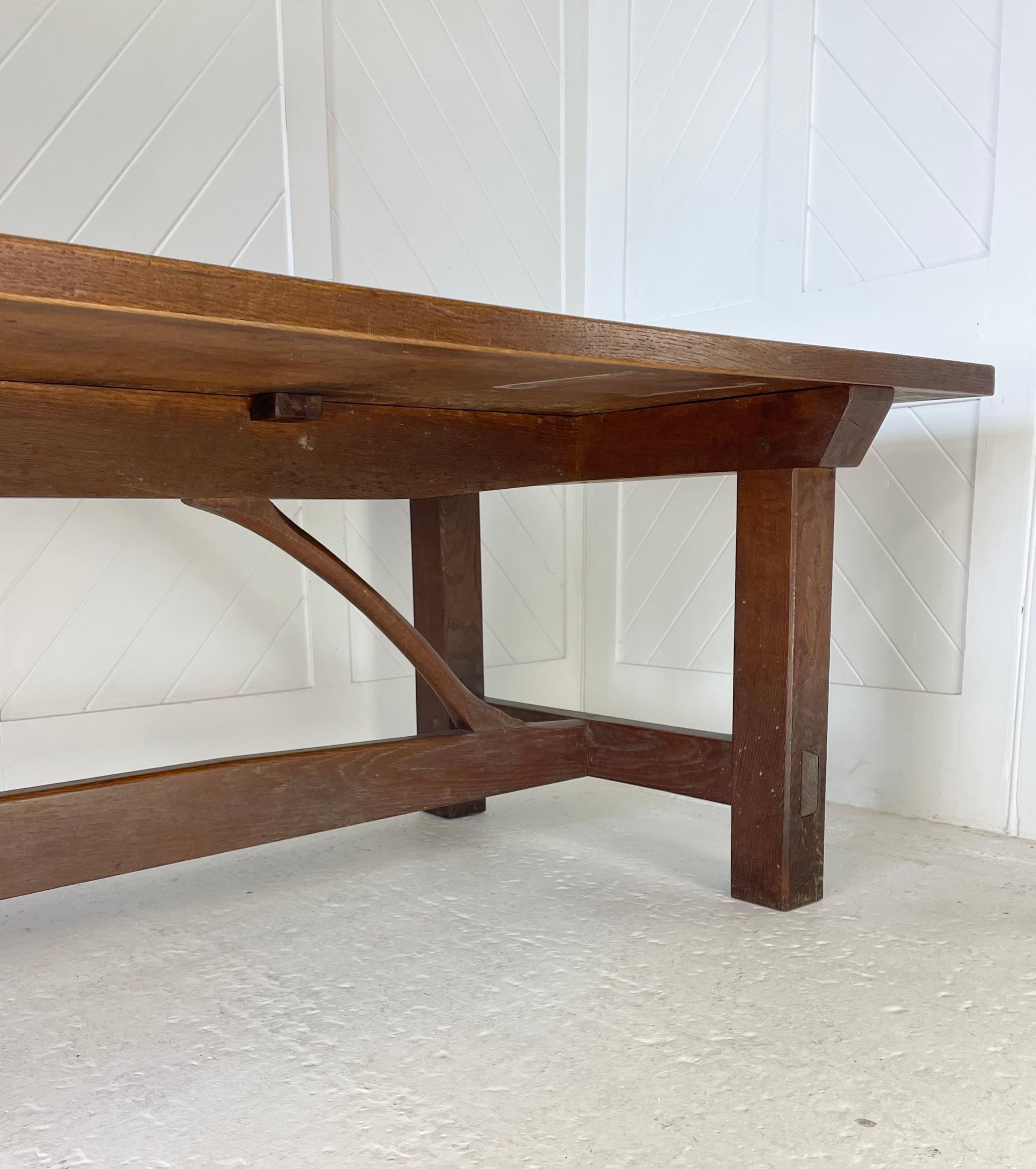 Arts & Crafts Important Cotswold School Oak Refectory Table In Good Condition For Sale In Petworth, GB
