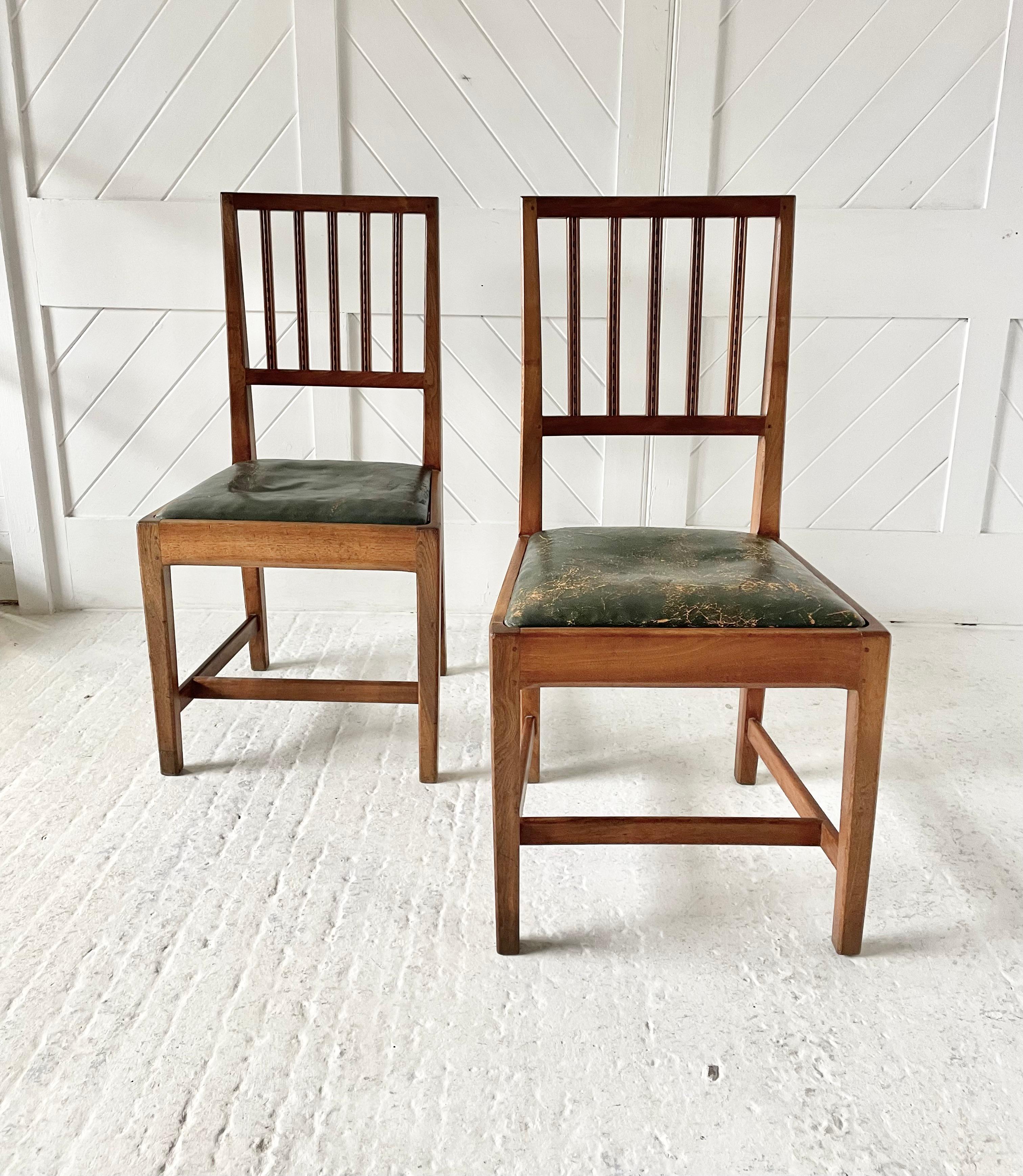 Arts and Crafts Arts & Crafts Cotswold School Pair of Walnut Chairs Attributed To Edward Barnsle For Sale