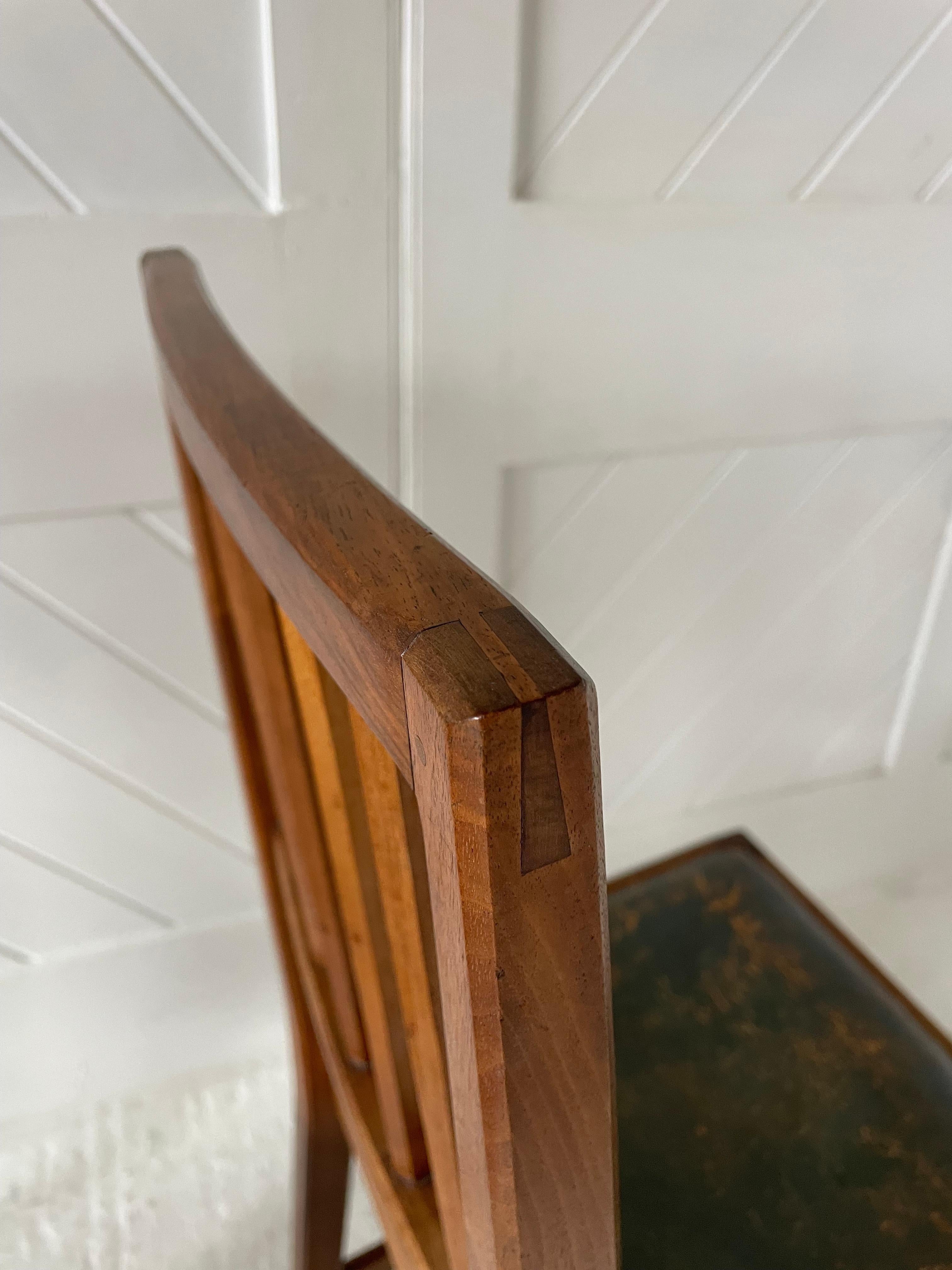 Inlay Arts & Crafts Cotswold School Pair of Walnut Chairs Attributed To Edward Barnsle For Sale