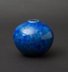 Arts & Crafts Crystalline Cerulean Vase by Adelaide Alsop Robineau