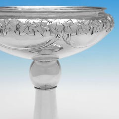 Antike Tazza oder Schale aus Sterlingsilber im Arts and Crafts-Design von A. E. Jones 1912