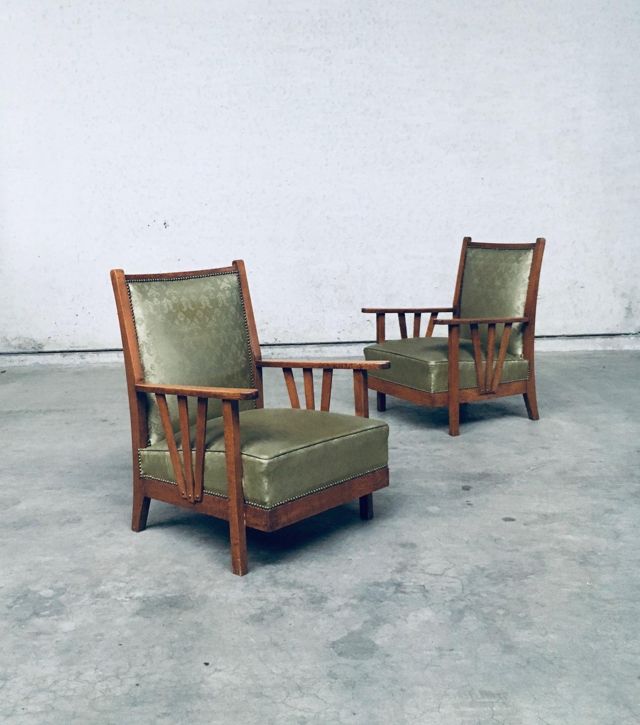 Belgian Arts & Crafts Design Period Lounge Chair set, 1930's Belgium For Sale