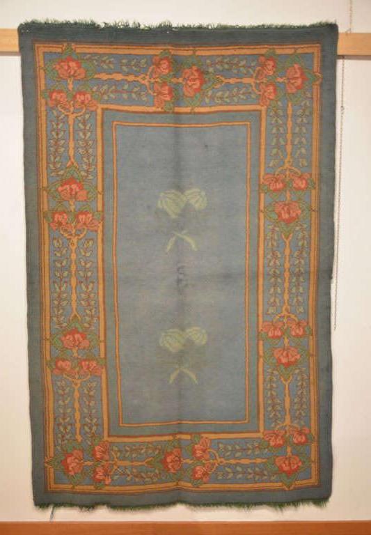 Arts and Crafts Donegal Hellblauer Wollteppich, Gavin Morton zugeschrieben, um 1910 (Irisch) im Angebot