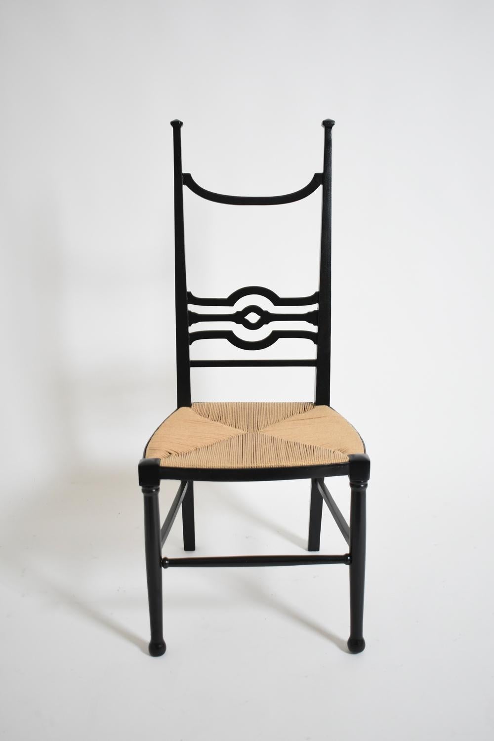 Arts and Crafts-Kaminstuhl aus ebonisiertem Holz, 1900er Jahre (Ebonisiert) im Angebot