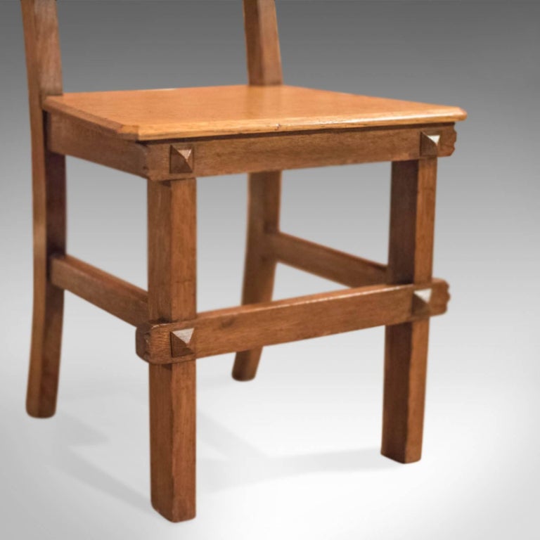 19th Century Arts & Crafts English Oak Antique Chair, circa 1900