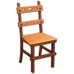 Arts & Crafts English Oak Antique Chair, circa 1900